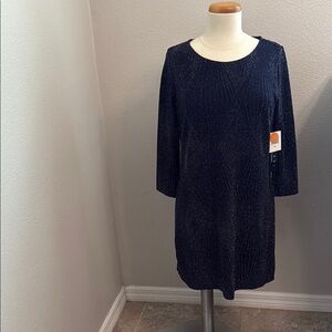Trixxi Sparkling Midnight Blue Long Sleeve Dress